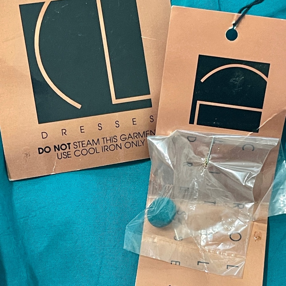 Carole Little Vintage Cut Out Midi Dress | Teal | Size 4 - Picture 5 of 5